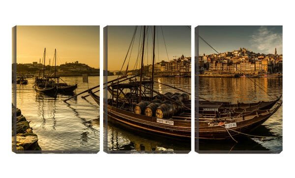 Quadro Decorativo 30x66 embarcações sob céu da tarde - 1