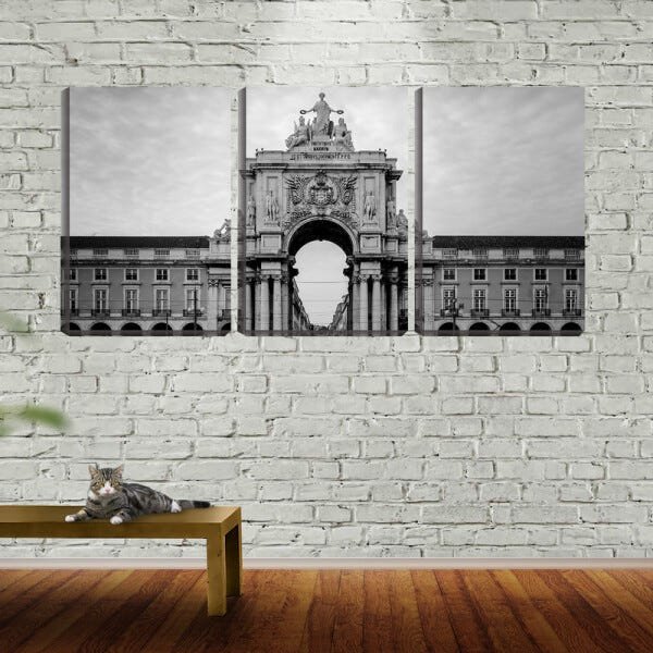 Quadro Decorativo 30x66 portal antigo na cidade - 2