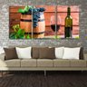 Quadro Decorativo 30x66 uva e vinho tinto no barril - 2