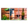 Quadro Decorativo 30x66 uva e vinho tinto no barril - 1