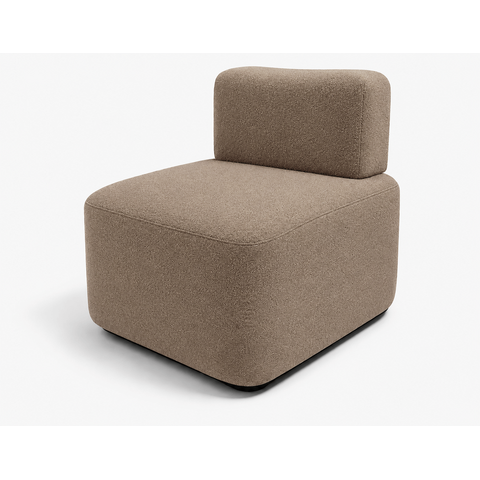 Poltrona Cubo Moderna Estilo Contemporâneo Bouclé:Bouclé Capuccino