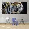 Quadro Decorativo 30x66 cabeça colorida de tigre desenho - 2