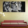 Quadro Decorativo 30x66 felino olhar sobre fundo preto - 2