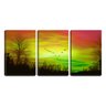 Quadro Decorativo 30x66 pássaros sob céu laranja desenho - 1