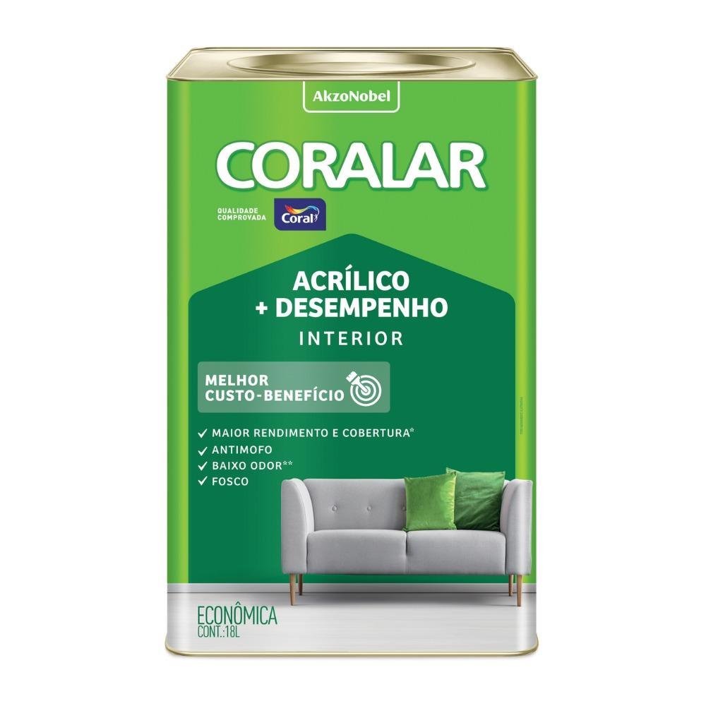 Tinta Coral Coralar Acrílico Mais Desempenho Cor Lua Sertão 18L - 1