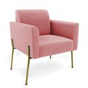 Ver imagem 6 de Sofá Namoradeira e 2 Poltronas Pé de Ferro Dourado Marisa Suede Rosê D03 - D'Rossi