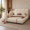 Ver imagem 4 de Conjunto Cama King Cabeceira Star Divani Bouclé Premiun Detalhes em Courino Luxouso Moderna Elegante