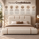 Ver imagem 5 de Conjunto Cama King Cabeceira Star Divani Bouclé Premiun Detalhes em Courino Luxouso Moderna Elegante