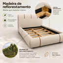 Ver imagem 6 de Conjunto Cama King Cabeceira Star Divani Bouclé Premiun Detalhes em Courino Luxouso Moderna Elegante