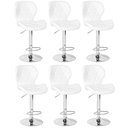 Ver imagem 1 de Kit 06 Banquetas Slim Estofada Giratória com Regulagem de Altura - Branco