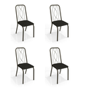 Ver imagem 1 de Kit 4 Cadeiras Viena para Sala de Jantar Metal Bronze Forro Preto - Kappesberg