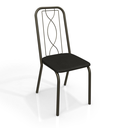 Ver imagem 3 de Kit 4 Cadeiras Viena para Sala de Jantar Metal Bronze Forro Preto - Kappesberg
