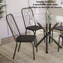 Ver imagem 2 de Kit 4 Cadeiras Viena para Sala de Jantar Metal Bronze Forro Preto - Kappesberg