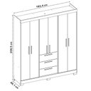 Ver imagem 6 de Guarda-roupa Nt 6030 C/espelho Freijo com Off White - Notavel