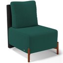 Ver imagem 1 de Poltrona Decorativa Sala Estar Living Pés Madeira Hungria L02 Couríssimo Preto Bouclê Verde - Lyam L