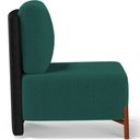 Ver imagem 6 de Poltrona Decorativa Sala Estar Living Pés Madeira Hungria L02 Couríssimo Preto Bouclê Verde - Lyam L