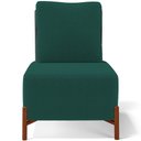 Ver imagem 3 de Poltrona Decorativa Sala Estar Living Pés Madeira Hungria L02 Couríssimo Preto Bouclê Verde - Lyam L