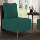 Ver imagem 2 de Poltrona Decorativa Sala Estar Living Pés Madeira Hungria L02 Couríssimo Preto Bouclê Verde - Lyam L