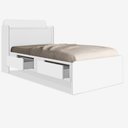 Ver imagem 1 de Cama Solteiro Daiane Baú Branco Com Gavetas