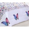 Kit Edredon Borboletas Percal 180 Fios Dupla Face Queen Size 4 Peças Branco - 3