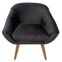 Ver imagem 6 de Kit Duas Poltronas Giovana em Sued Premium:preto Pés Madeira Claro