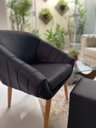 Ver imagem 7 de Kit Duas Poltronas Giovana em Sued Premium:preto Pés Madeira Claro