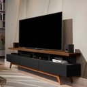Ver imagem 2 de Rack Bancada para Sala deTV até 75 Pol. Vivare Wood 1.8 Anto:Preto/Freijo