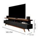Ver imagem 3 de Rack Bancada para Sala deTV até 75 Pol. Vivare Wood 1.8 Anto:Preto/Freijo