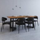 Ver imagem 1 de Conjunto para Cozinha com 6 Cadeiras Toronto Marrom/Preto/Mel