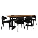 Ver imagem 2 de Conjunto para Cozinha com 6 Cadeiras Toronto Marrom/Preto/Mel