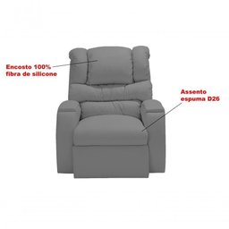 Poltrona Reclinável Imperial Idosos Pós Operatório Giro e Balanço Corano Cinza 312 - 5