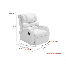 Poltrona Reclinável Imperial Idosos Pós Operatório Giro e Balanço Corano Cinza 312 - 4