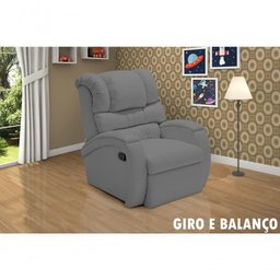 Poltrona Reclinável Imperial Idosos Pós Operatório Giro e Balanço Corano Cinza 312 - 1