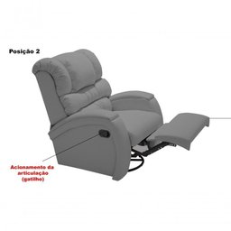 Poltrona Reclinável Imperial Idosos Pós Operatório Giro e Balanço Corano Cinza 312 - 3
