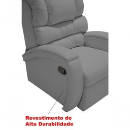 Poltrona Reclinável Imperial Idosos Pós Operatório Giro e Balanço Corano Cinza 312 - 7