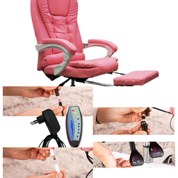 Cadeira Presidente 7 Pontos de Massagem com Apoio Aos Pés Rosa Chimex - 2