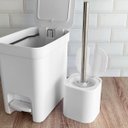 Ver imagem 2 de Conjunto 2 Escovas Sanitárias com Suportes para Banheiro Lavabo Polipropileno Dual ou Branco