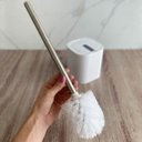 Ver imagem 6 de Conjunto 2 Escovas Sanitárias com Suportes para Banheiro Lavabo Polipropileno Dual ou Branco
