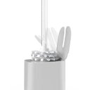 Ver imagem 7 de Conjunto 2 Escovas Sanitárias com Suportes para Banheiro Lavabo Polipropileno Dual ou Branco