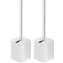 Ver imagem 1 de Conjunto 2 Escovas Sanitárias com Suportes para Banheiro Lavabo Polipropileno Dual ou Branco