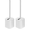 Conjunto 2 Escovas Sanitárias com Suportes para Banheiro Lavabo Polipropileno Dual ou Branco - 1