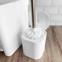 Ver imagem 4 de Conjunto 2 Escovas Sanitárias com Suportes para Banheiro Lavabo Polipropileno Dual ou Branco