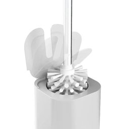 Conjunto 2 Escovas Sanitárias com Suportes para Banheiro Lavabo Polipropileno Dual ou Branco - 5