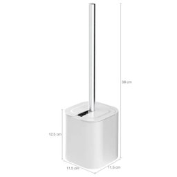 Conjunto 2 Escovas Sanitárias com Suportes para Banheiro Lavabo Polipropileno Dual ou Branco - 3