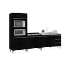Ver imagem 2 de Cozinha Compacta Modulada 3 Peças com Paneleiro Milão Menu Móveis Preto