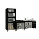Ver imagem 4 de Cozinha Compacta Modulada 3 Peças com Paneleiro Milão Menu Móveis Preto