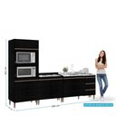 Ver imagem 3 de Cozinha Compacta Modulada 3 Peças com Paneleiro Milão Menu Móveis Preto