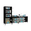 Ver imagem 5 de Cozinha Compacta Modulada 3 Peças com Paneleiro Milão Menu Móveis Preto