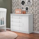 Ver imagem 3 de Cômoda Sapateira 4 Gavetas e 1 Porta Encanto Feliz - ÉdeCasaMóveis                                                                             