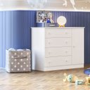 Ver imagem 4 de Cômoda Sapateira 4 Gavetas e 1 Porta Encanto Feliz - ÉdeCasaMóveis                                                                             